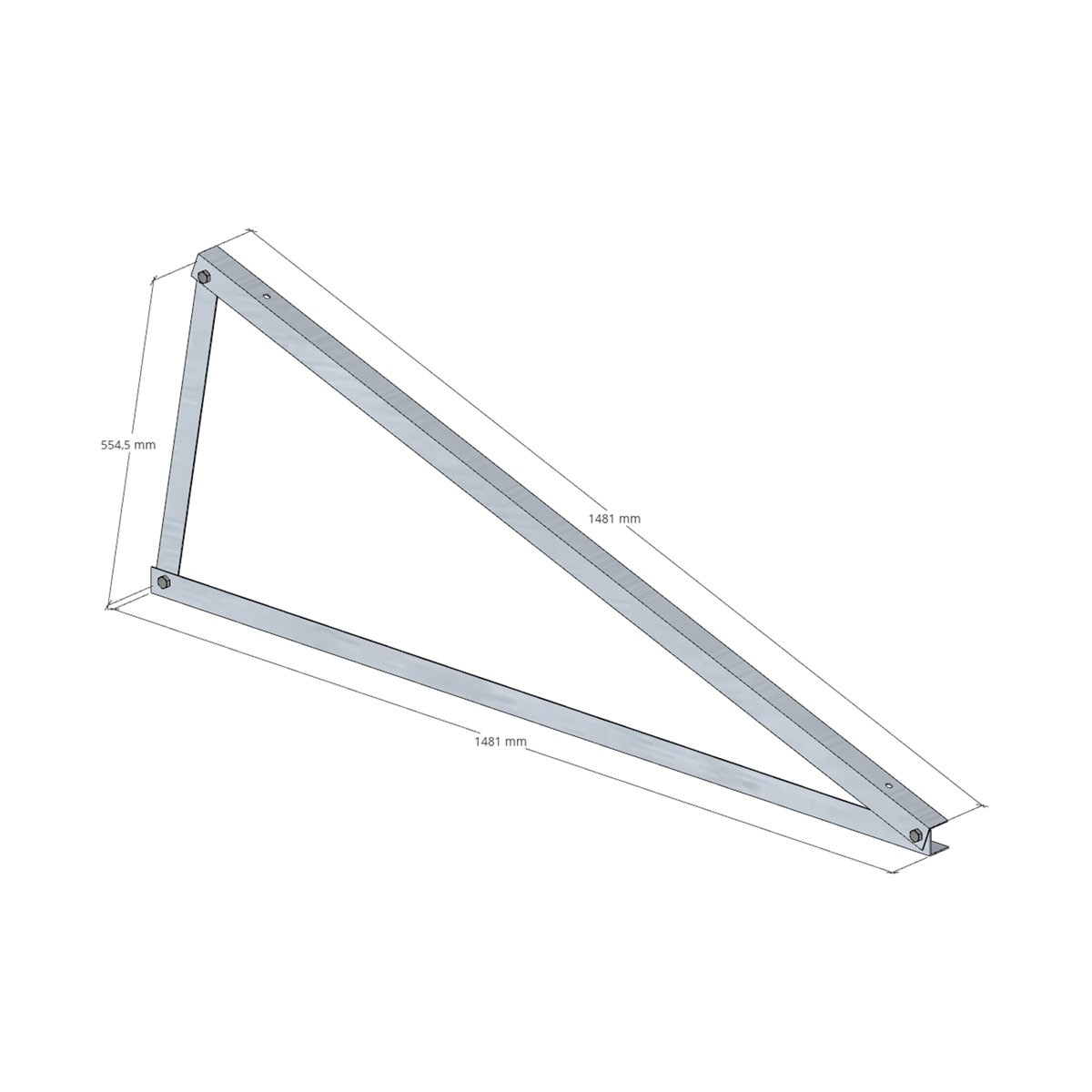Set squadra 20° montaggio VERTICALE Alluminio